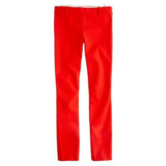 J.Crew Women's Stretch Minnie Pants in Poppy Red Sz 00 IRRG - Picture 3 of 9